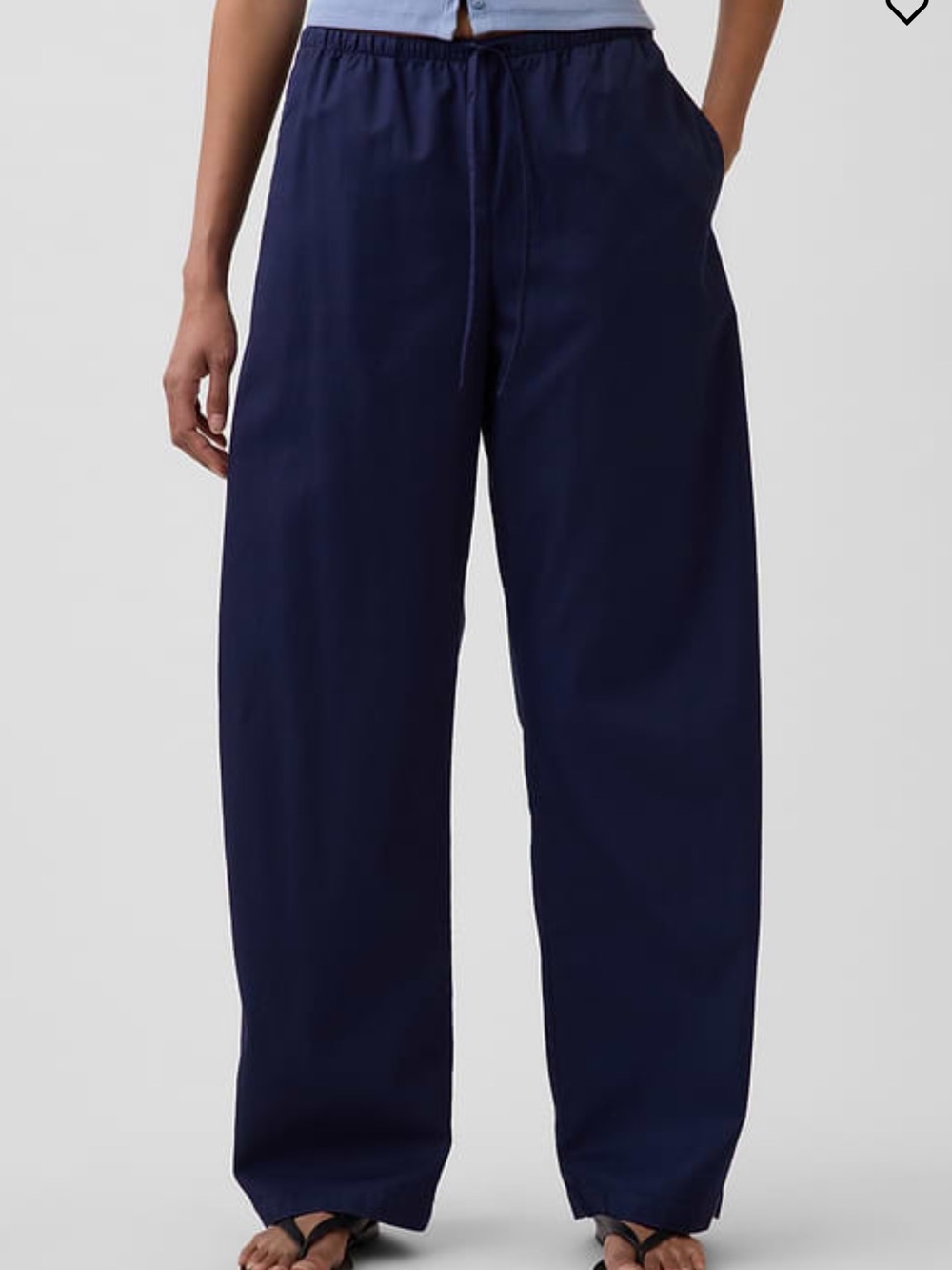 GAP Easy poplin barrel pants Wide-Leg Navy Women's Pants